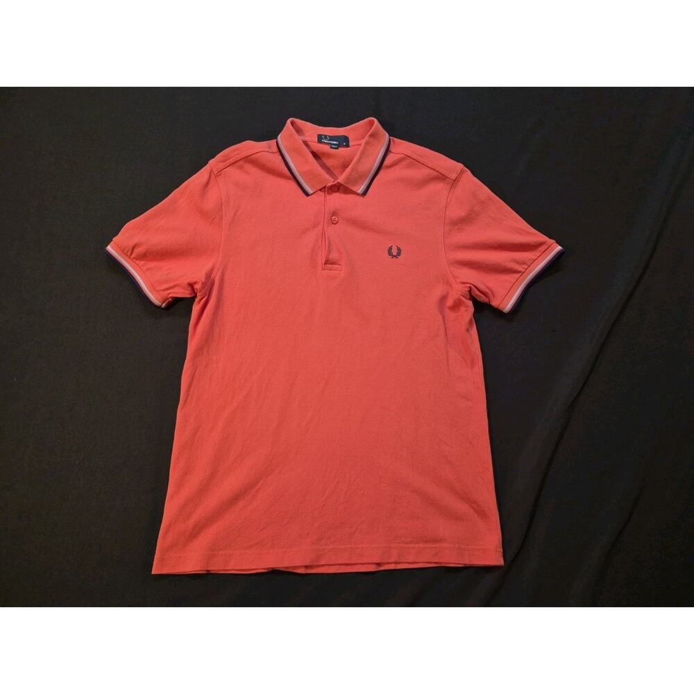 Mens Fred Perry Twin Tipped Polo Pink Medium